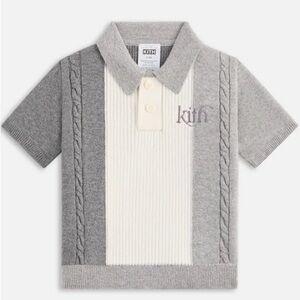 Kith Kids Polo in Gray and Cream